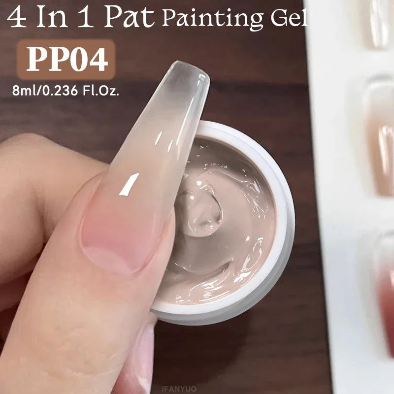 4-in-1 Pat Pat Gel Nail Art Polish – Nude Pink 8ml Gel Nail Polish SWANS 04