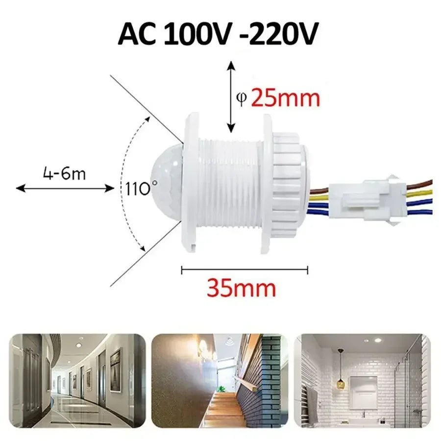 PIR Motion Sensor Switch AC85-265V Adjustable Timer Delay Motion Sensor Switch SWANS