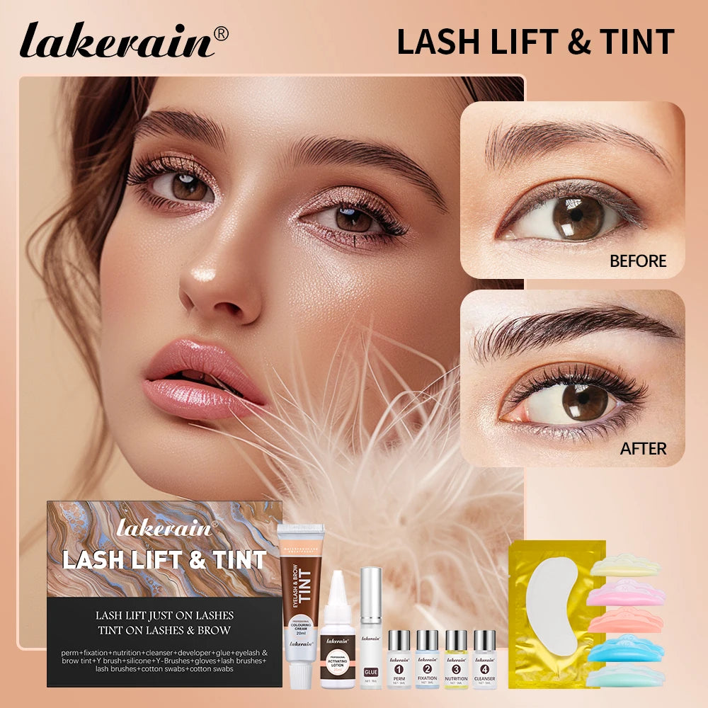 Lakerain Lash Lift & Tint Kit – Brow Lamination 2 Colors Lash Lift Tint Kit SWANS
