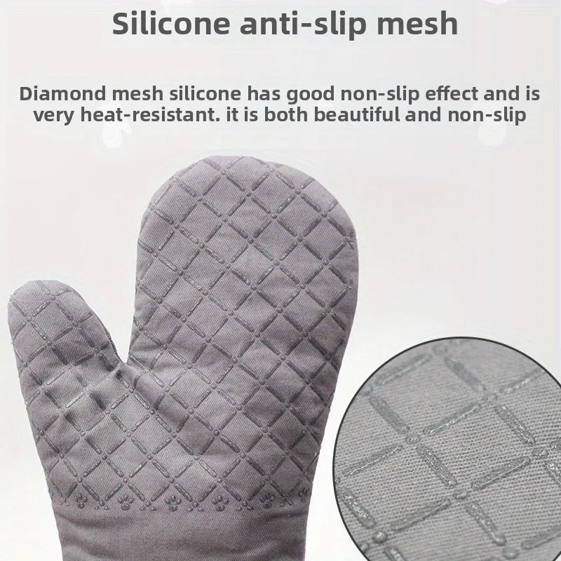 SWANS Oven Glove & Mat Set – Silicone Anti-Slip Kitchen Mitts Oven Glove & Mat Set SWANS
