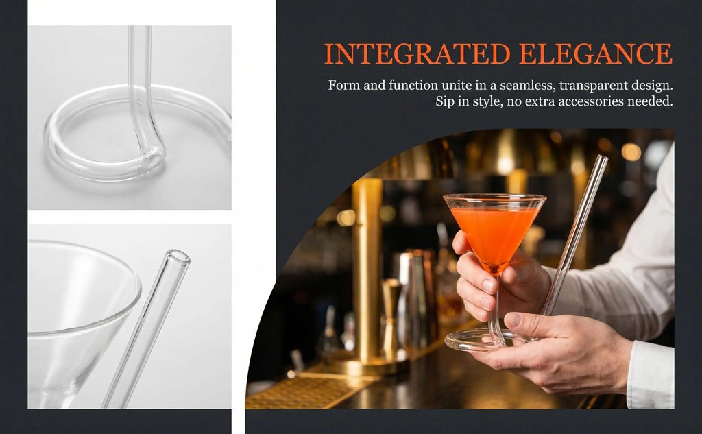 SWANS Spiral Wine Glass with Integrated Straw | Party Cocktail Cup Cocktail Glass SWANS
