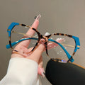 TOYEARN Oversized Blue Light Blocking Glasses Frames Women Eyeglasses Frames SWANS Blue Leopard