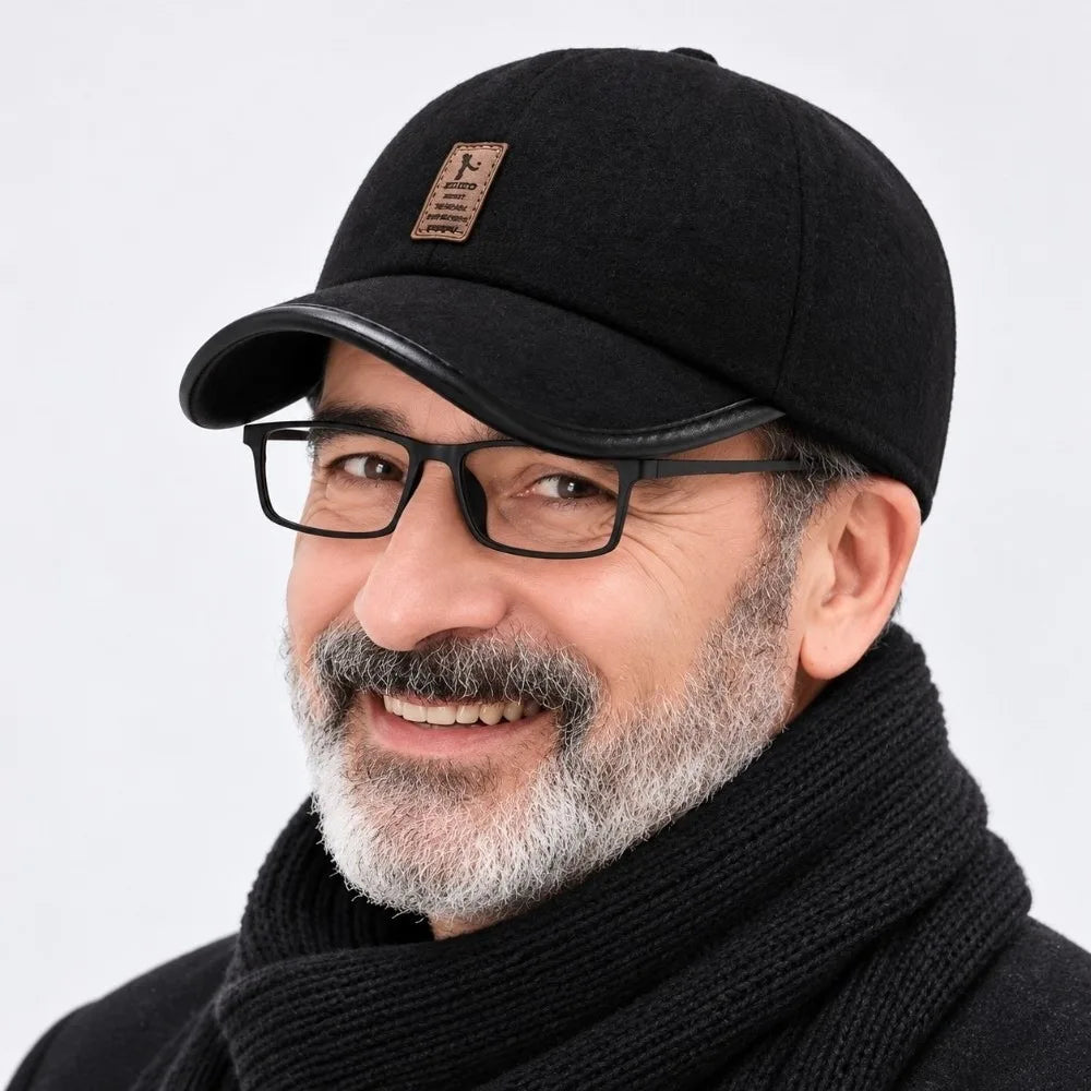 Winter Baseball Cap with Earflaps – Warm Wool Unisex Hat Winter Earflap Cap SWANS