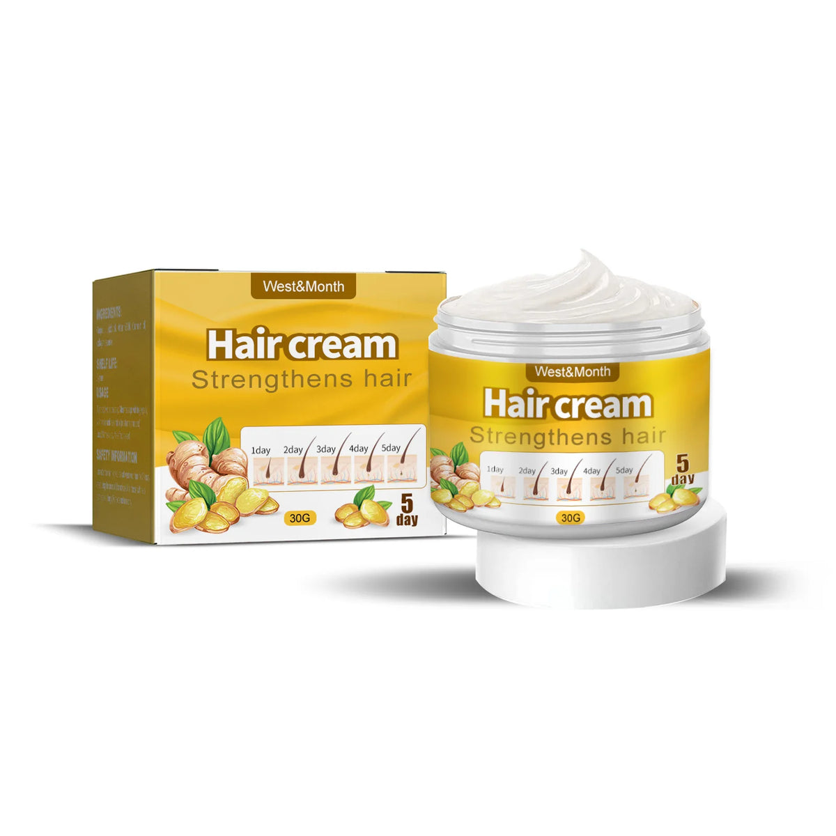 WEST MONTH Ginger Hair Growth Cream – Strengthen & Nourish Hair Growth Cream SWANS
