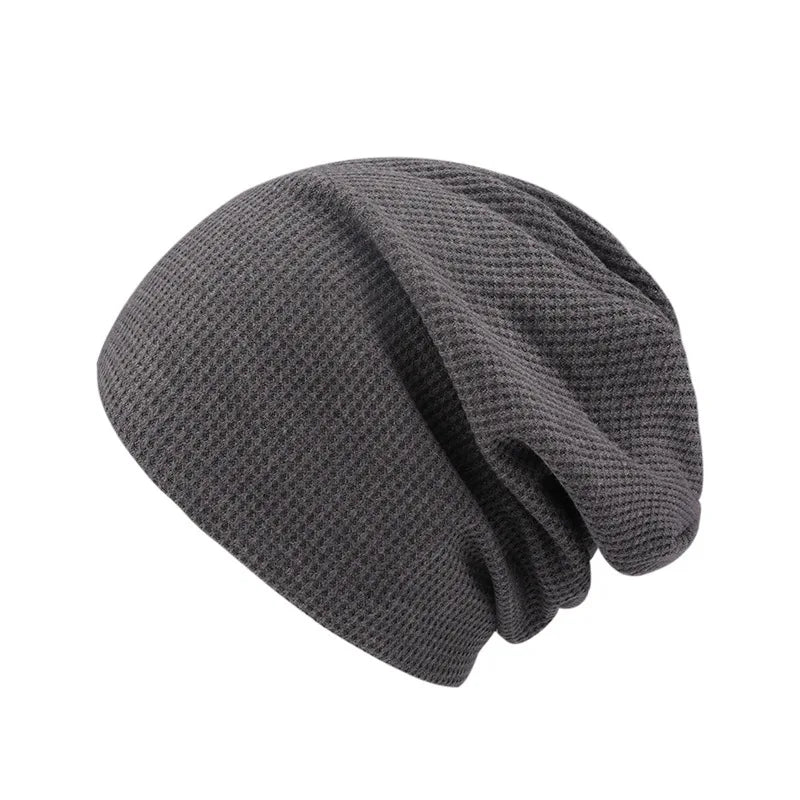 Unisex Solid Knit Beanie – Warm Elastic Pullover Cap Knit Beanie Hat SWANS blue gray Elastic