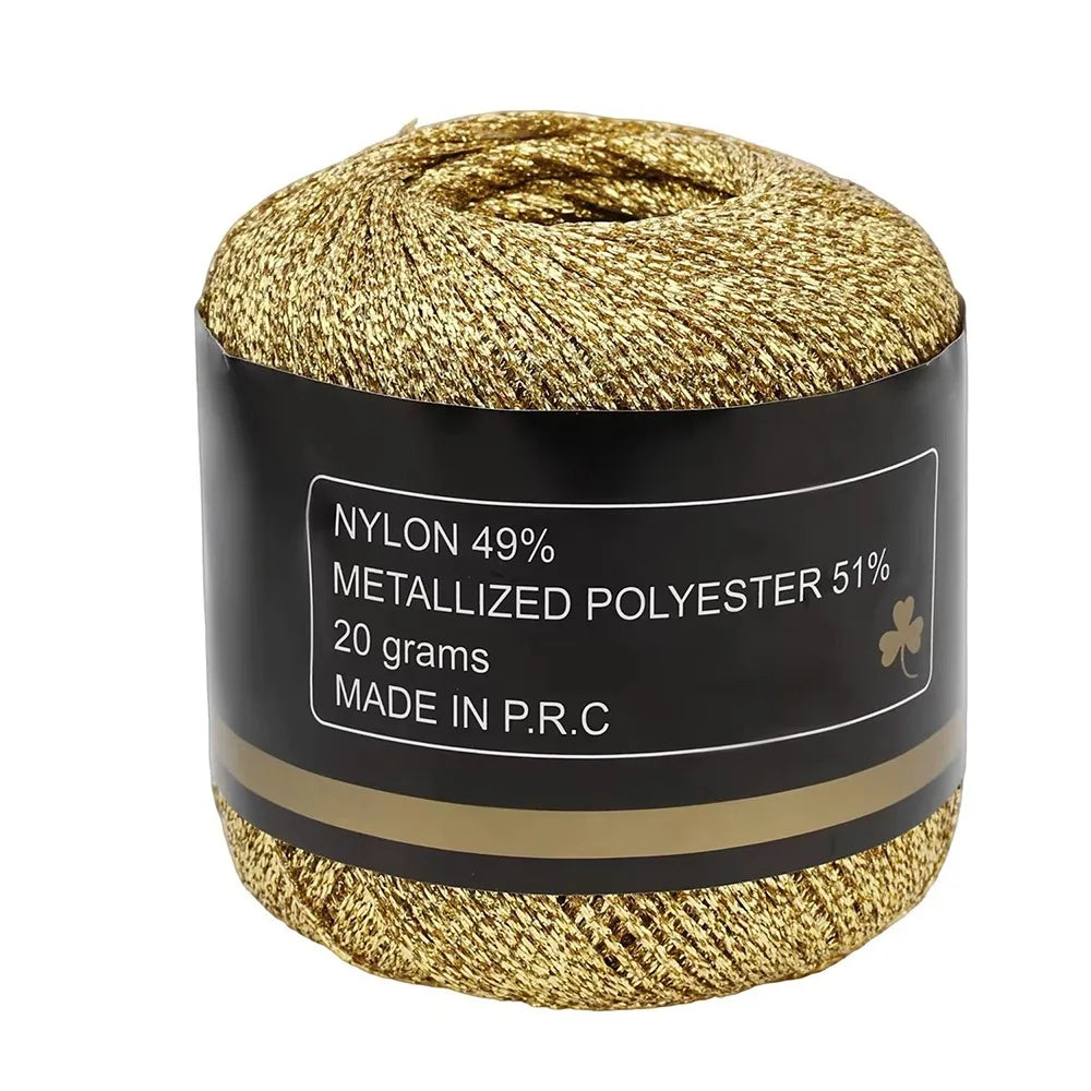 Metallic Gold Silver Weaving Thread 1mm 120M DIY Craft Yarn Metallic Craft Thread SWANS Gold