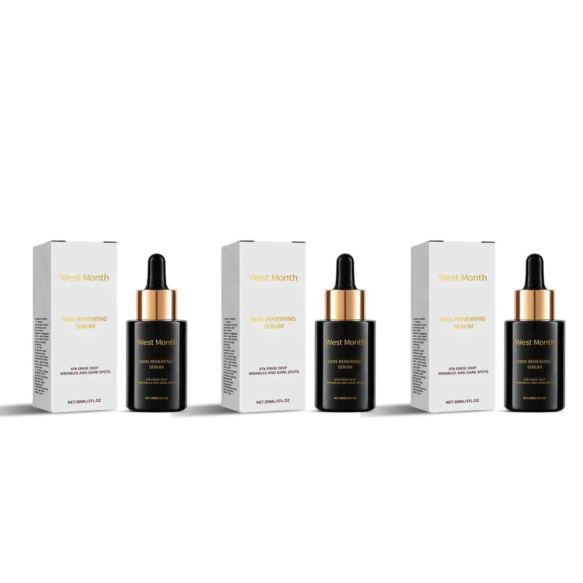 WEST MONTH Facial Rejuvenating Serum – Anti-Aging & Brightening Face Serum SWANS 90ml boxed