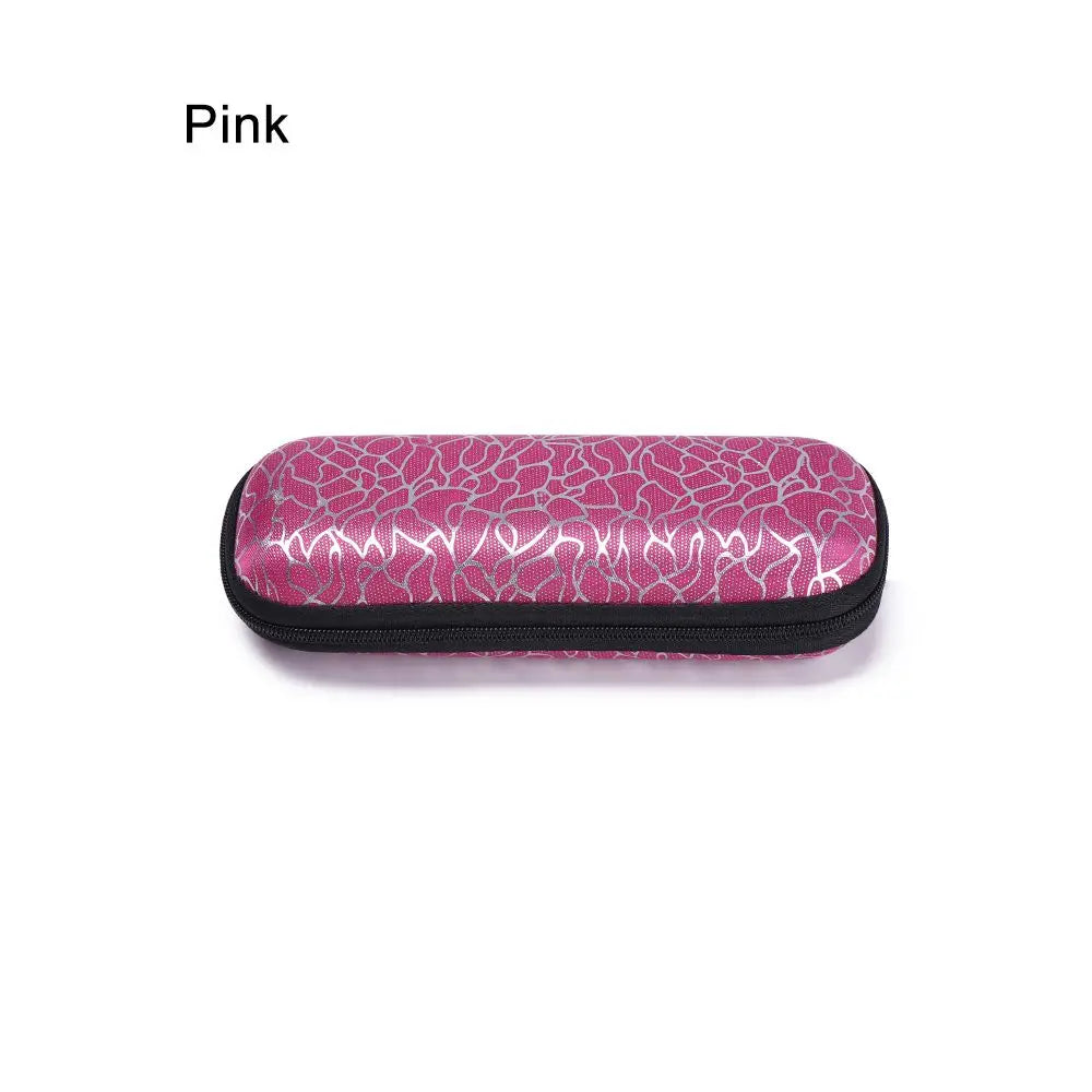 Zipper Stripe EVA Glasses Case – Unisex Eyewear Protector Eyewear Case SWANS pink