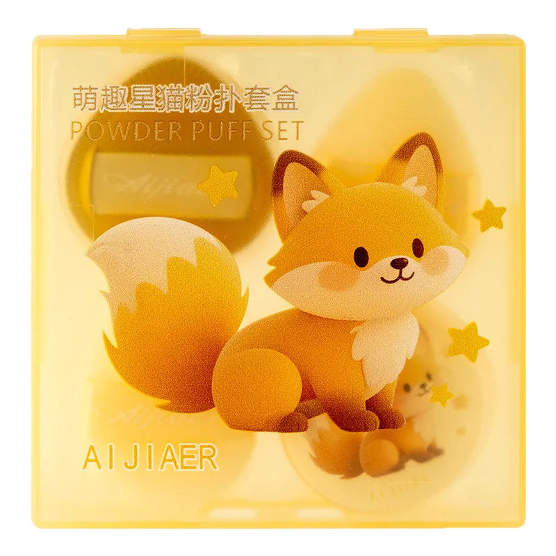 5-Pc Cat Makeup Sponge Puff Set – Wet & Dry with Storage Case Makeup Sponge Puff Set SWANS Cat-1 box