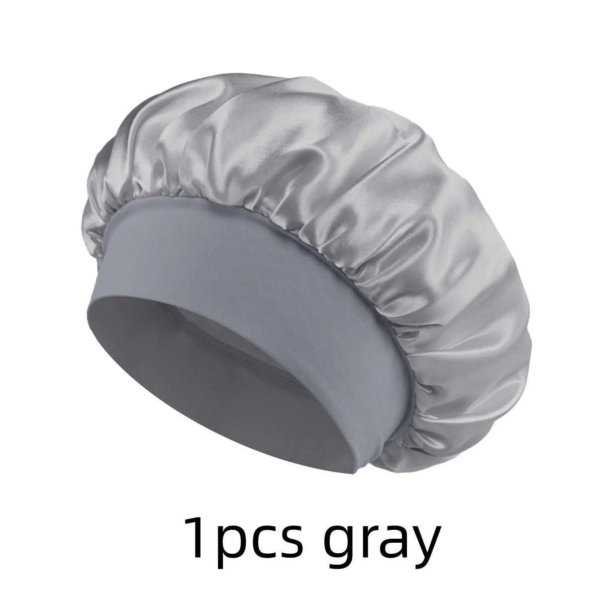 Satin Sleep Bonnet for Natural Curly Hair – Women's Silk Cap Satin Sleep Bonnet SWANS 1pcs gray