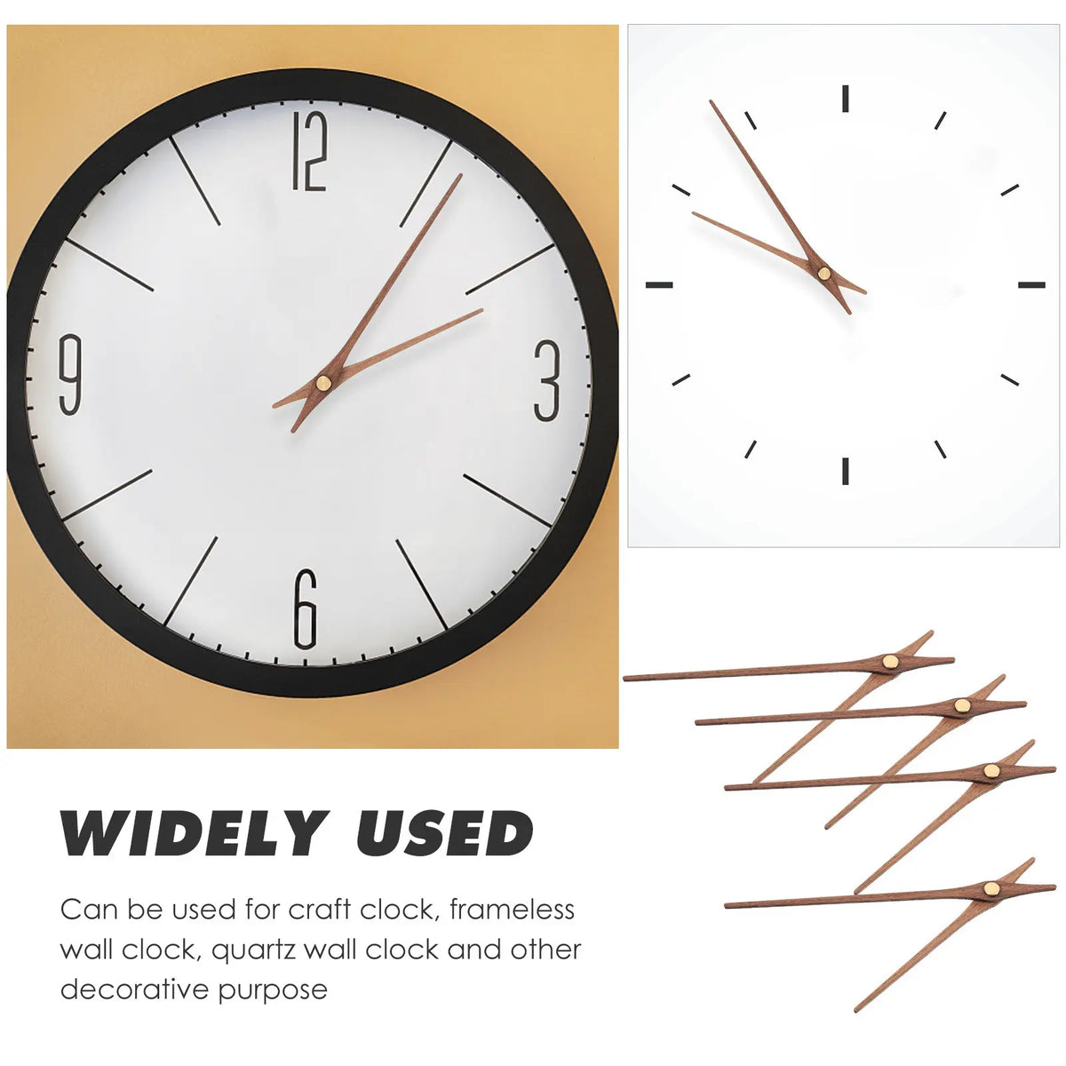 5-Pack Wooden Clock Hands Kit – DIY Quartz Wall Clock Replacement Clock Hands Kit SWANS