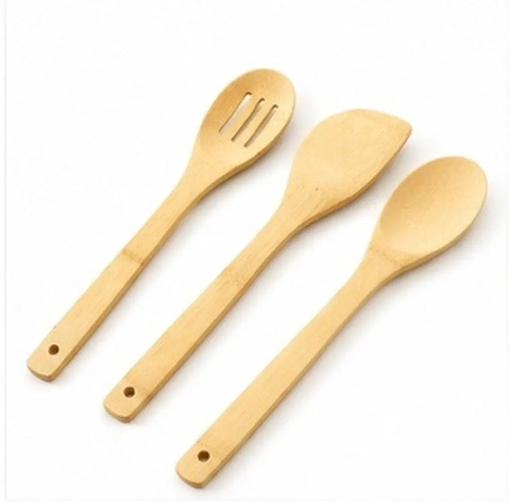 ROSENICE 3-Pc Bamboo Spatula Set – Non-Scratch Long Handle Bamboo Spatula Set SWANS Default Title