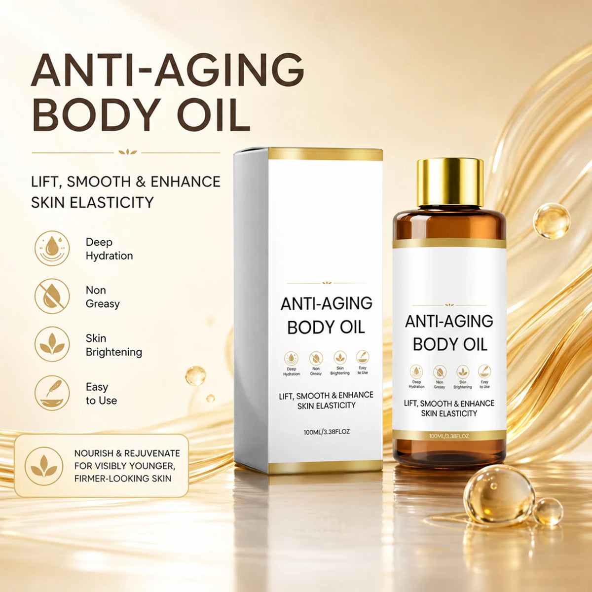 OceAura Firming Body Massage Oil – Hydrating & Brightening Body Massage Oil SWANS