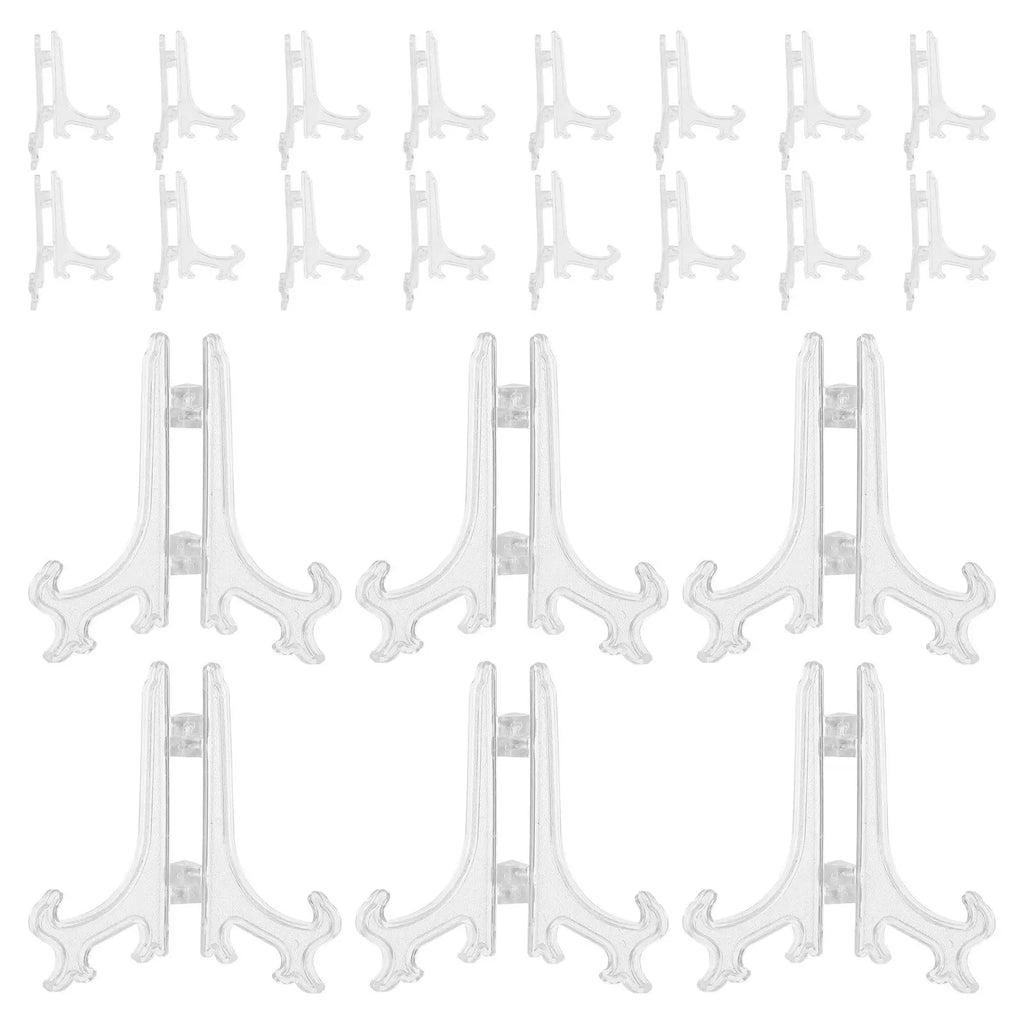 40-Pack Clear Foldable Plate Easel Stands – Display Holders Display Easel Stand SWANS