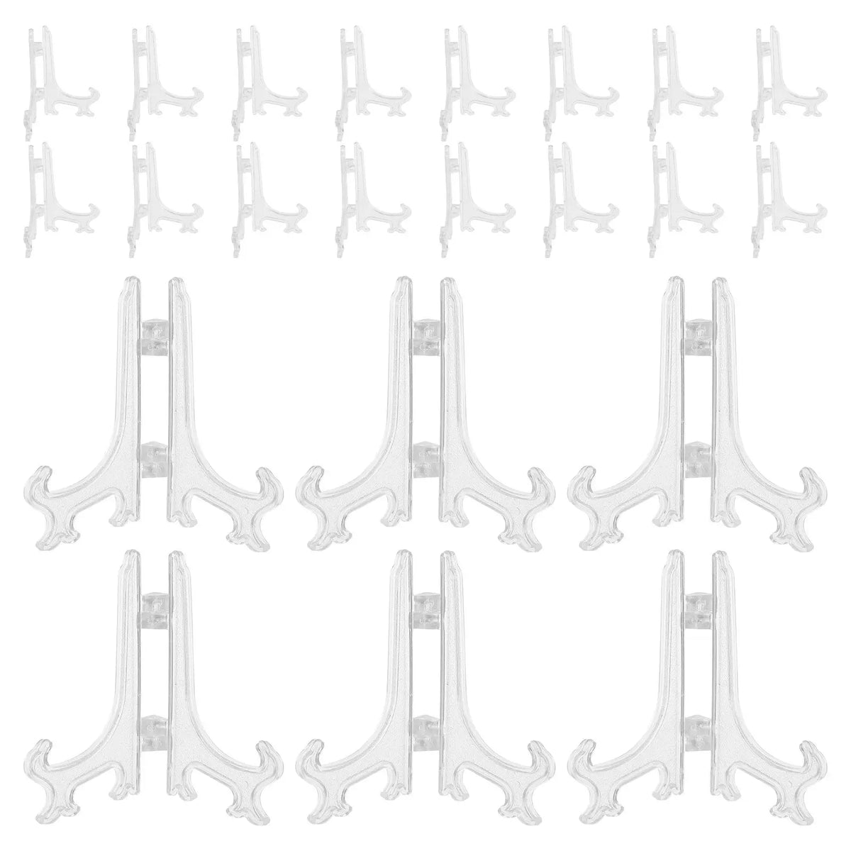 40-Pack Clear Foldable Plate Easel Stands – Display Holders Display Easel Stand SWANS