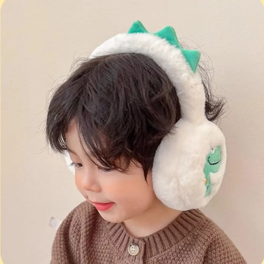 Kids Dinosaur Earmuffs – Soft Foldable Winter Ear Warmers Kids Earmuffs SWANS
