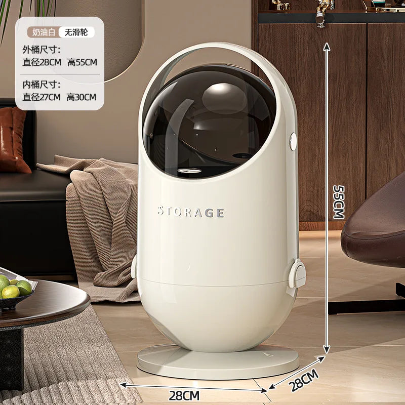 SWANS Rolling Trash Bin with Lid & Wheels – Stylish Home Waste Can Rolling Trash Bin SWANS B