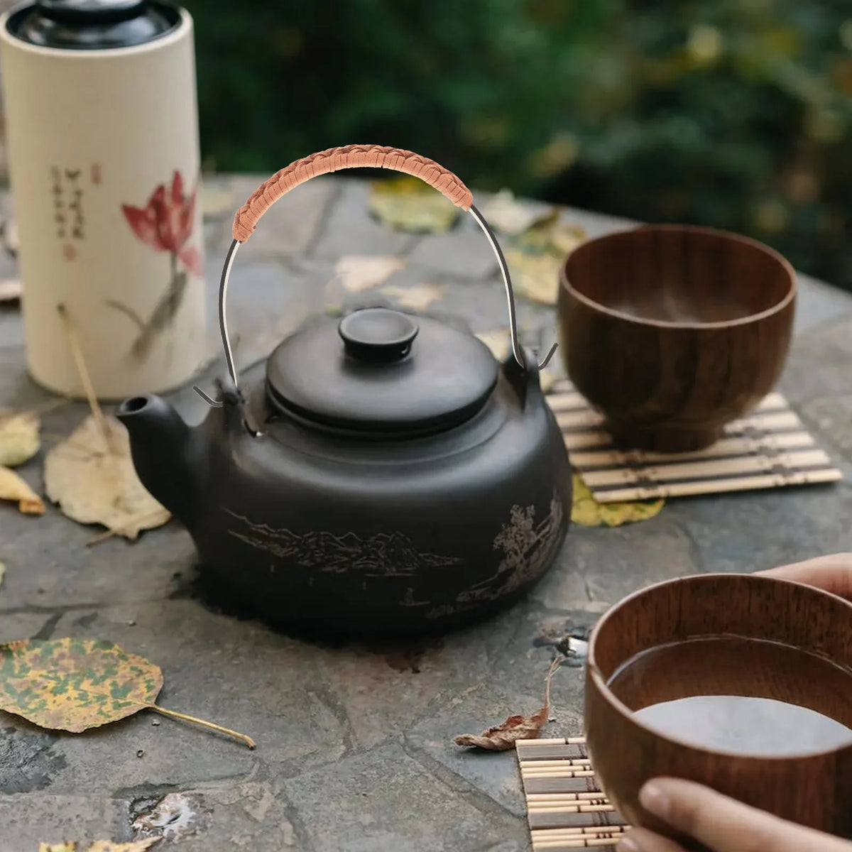 Ergonomic Replaceable Teapot Handle – Iron & Suede Kettle Grip Teapot Handle SWANS