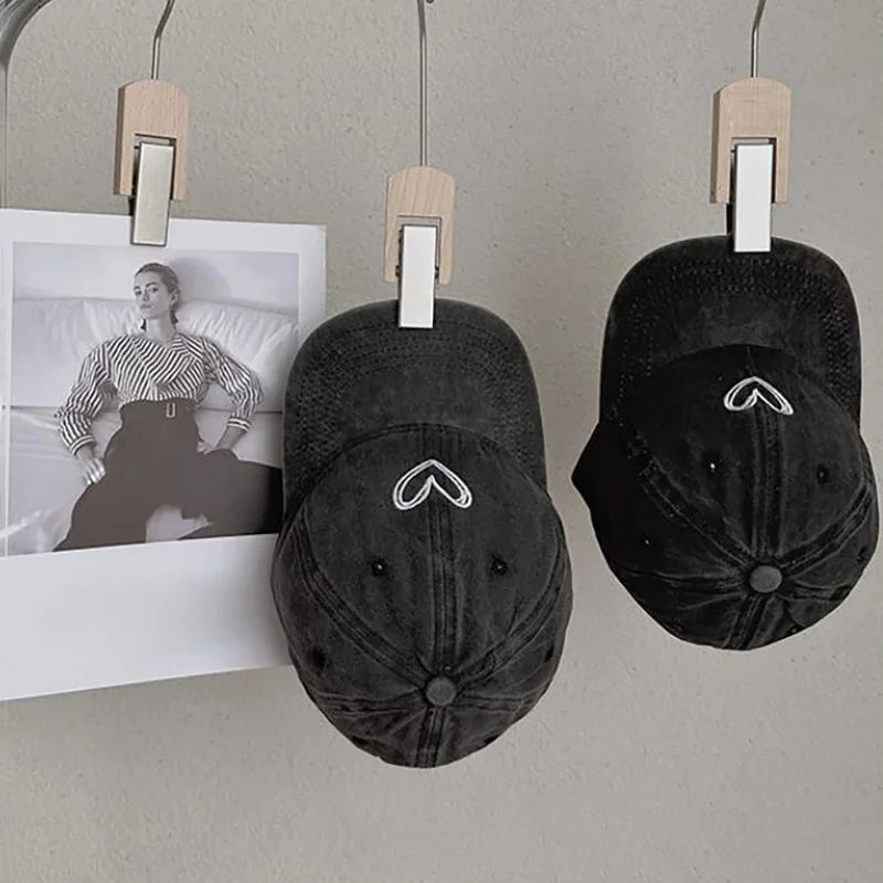 Love Embroidered Washed Denim Baseball Cap – Unisex Sun Hat Embroidered Baseball Cap SWANS