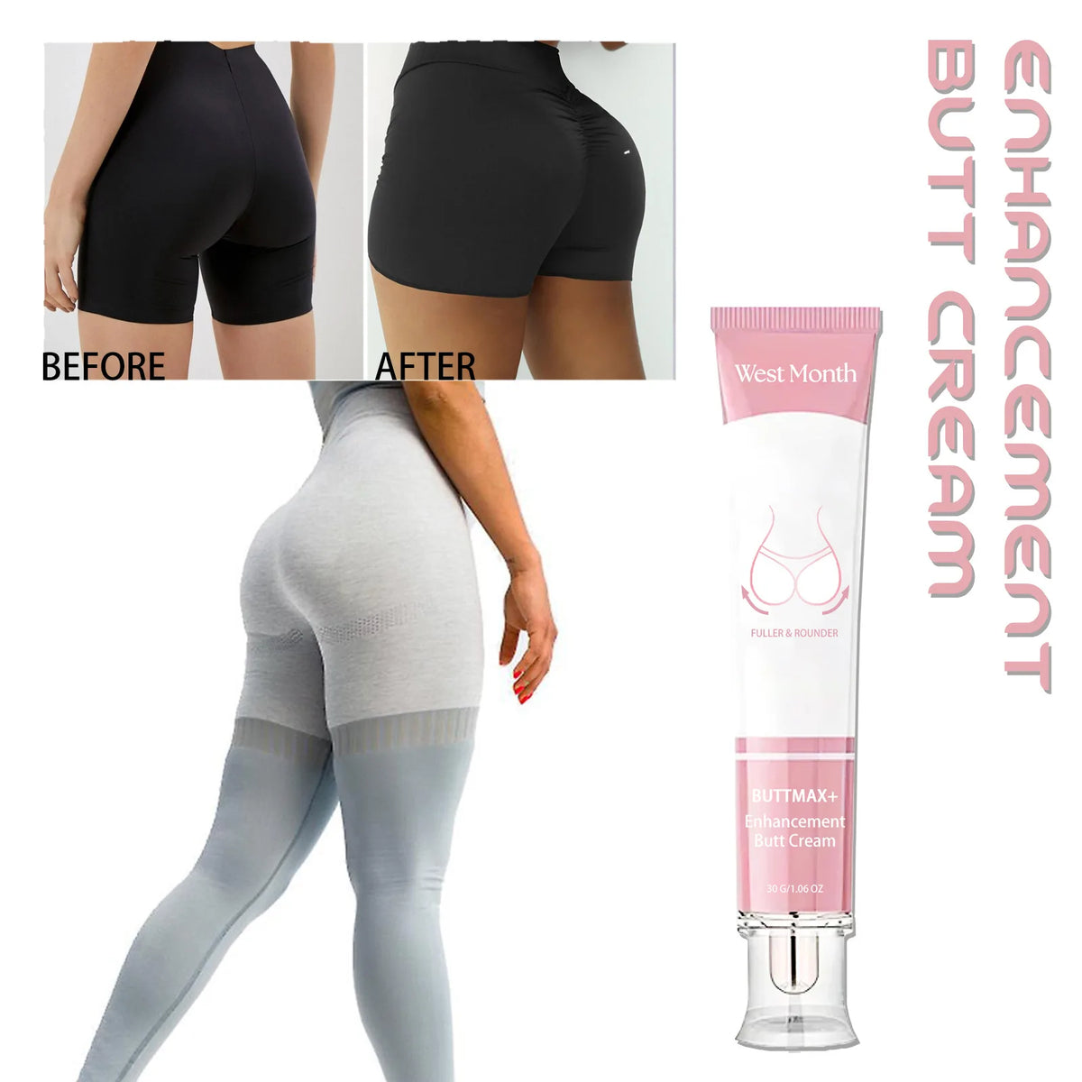 Hip Enhancement Firming Cream – Sculpting & Butt Lifting 30g Body Firming Cream SWANS