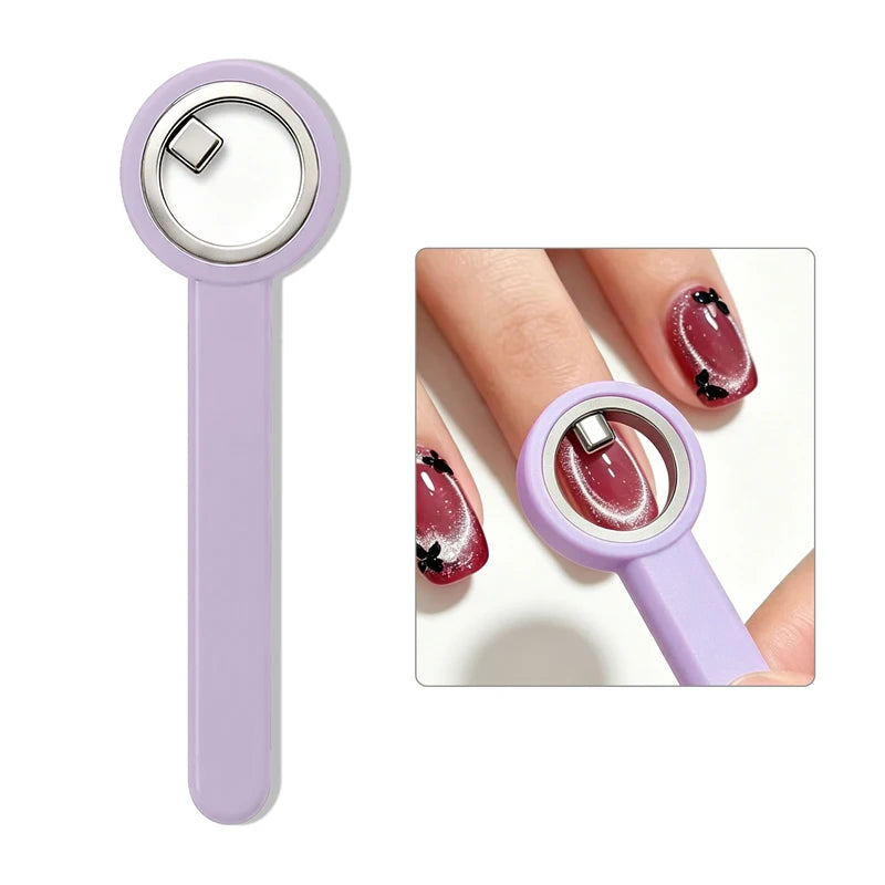 Cat Eye Nail Magnet Ring Tool for Gel Polish DIY Nail Art Nail Art Magnet Tool SWANS 04 Purple