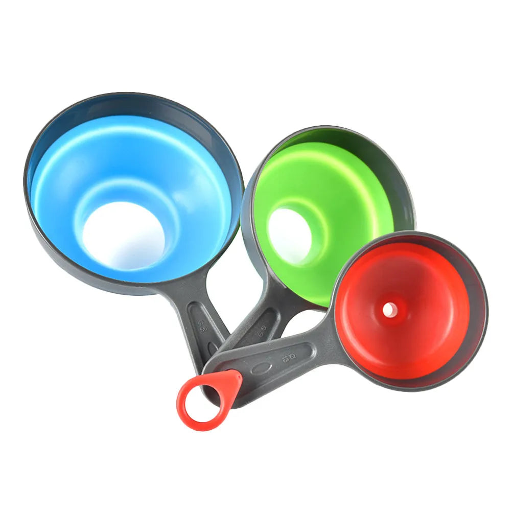 3-Pack Collapsible Kitchen Funnels – Food Grade Foldable Set Kitchen Funnel Set SWANS