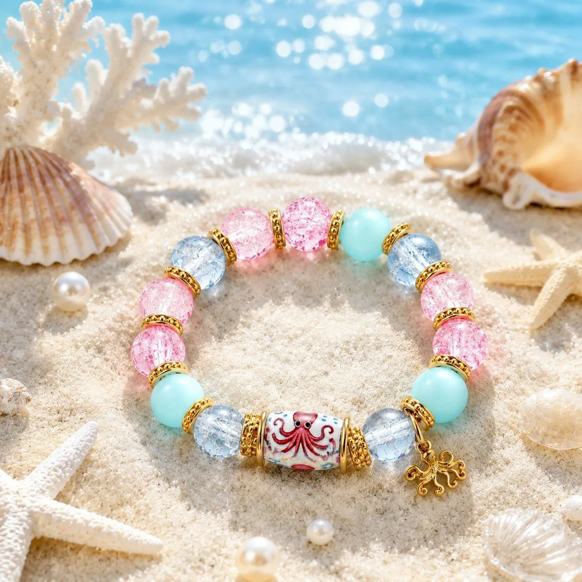 Ocean Animals Colorful Beaded Bracelet – Handcrafted Gift Beaded Bracelet SWANS 6