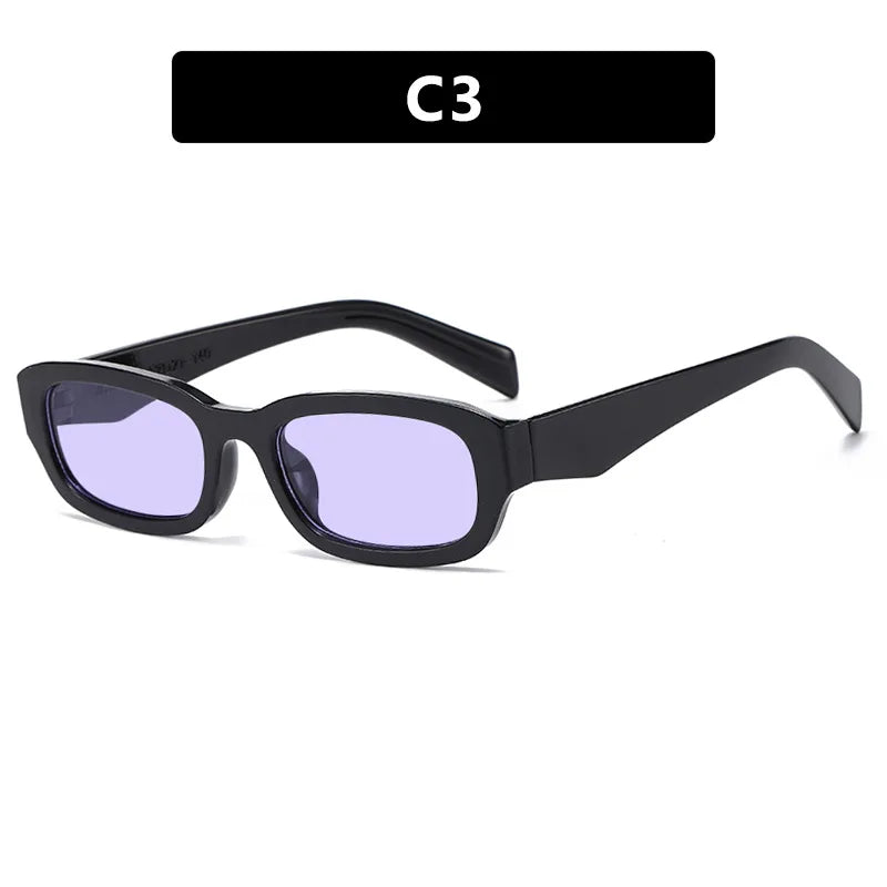 TOYEARN Square UV400 Sunglasses – Unisex Vintage Punk Style Square Sunglasses SWANS Black Purple