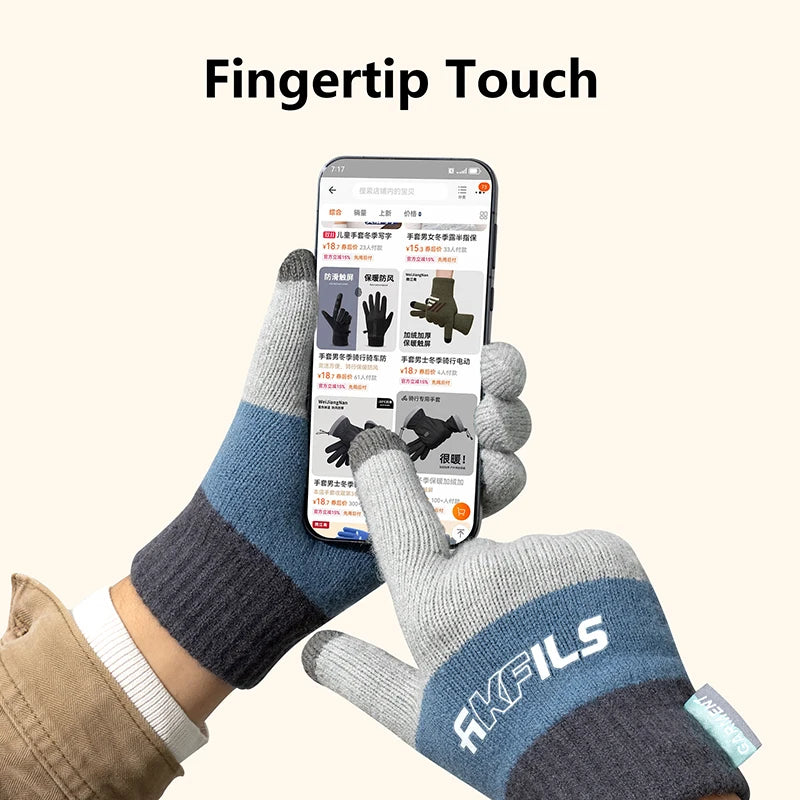 Winter Knit Cycling Gloves Touch Screen Compatible – Men's Warm Winter Cycling Gloves SWANS