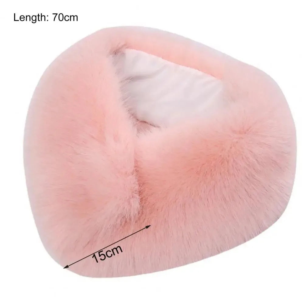 Faux Fox Fur Neck Warmer – Double-Sided Loop Scarf & Collar Fur Neck Warmer SWANS