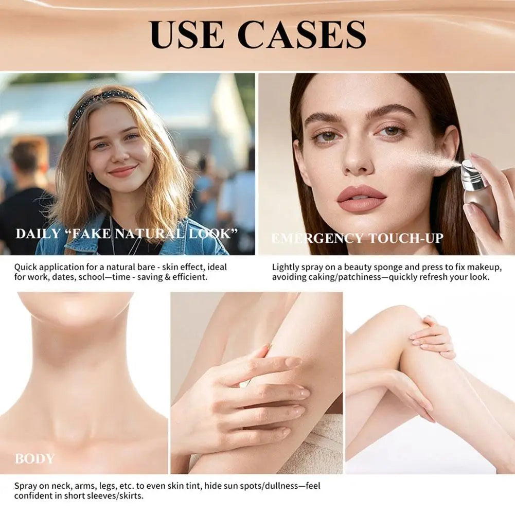 SWANS 70ml Matte Spray Foundation – Lightweight Full Coverage Spray Foundation SWANS
