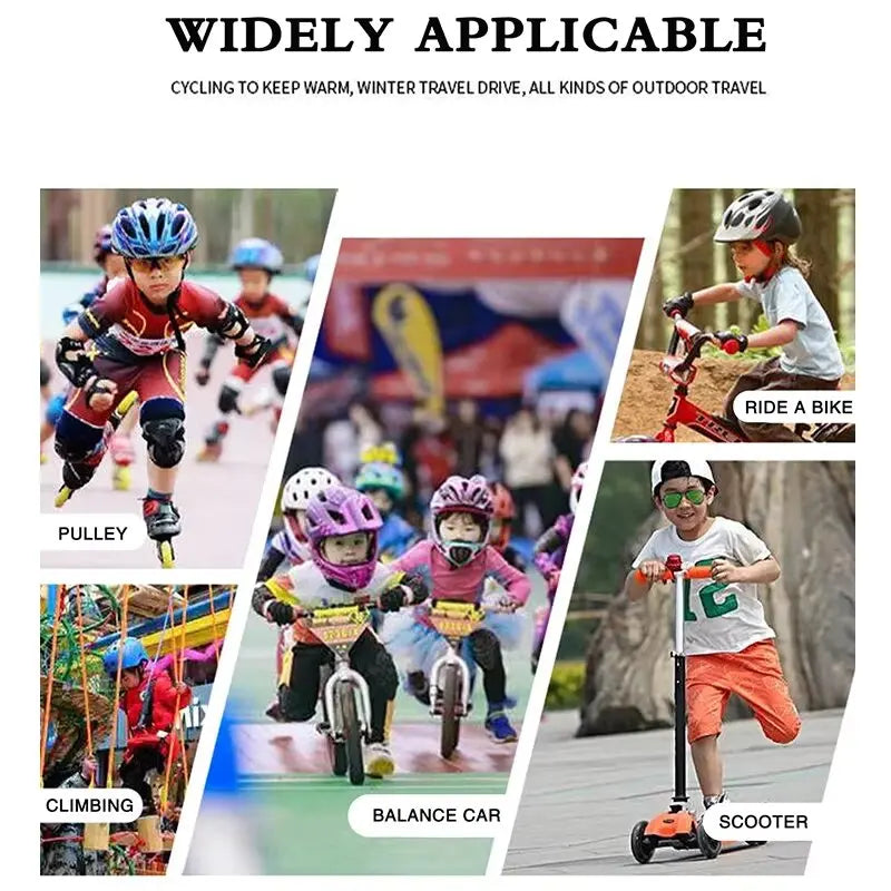 Kids Half-Finger Anti-Slip Cycling Skateboard Gloves Ages 4–12 Kids Sports Gloves SWANS
