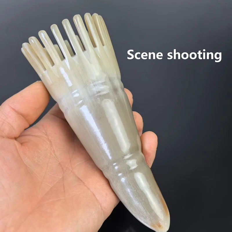 Wide Tooth Natural Horn Comb – Scalp Massage & Detangler Scalp Massage Comb SWANS