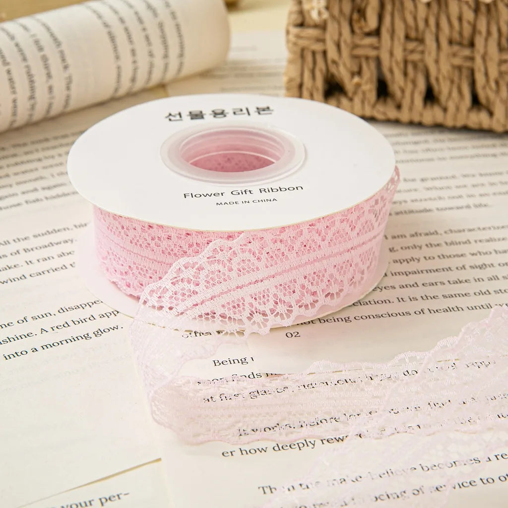 Hollow Out Polyester Lace Ribbon 3cm x 25 Yards – DIY Crafts Lace Craft Ribbon SWANS Light Pink-3cm 25y