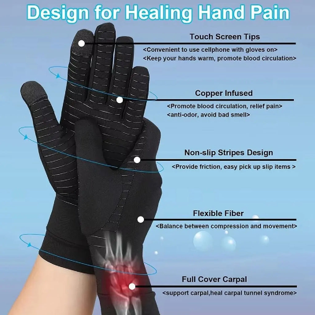 SWANS Copper-Infused Touchscreen Gloves – Unisex 1 Pair Compression Gloves SWANS