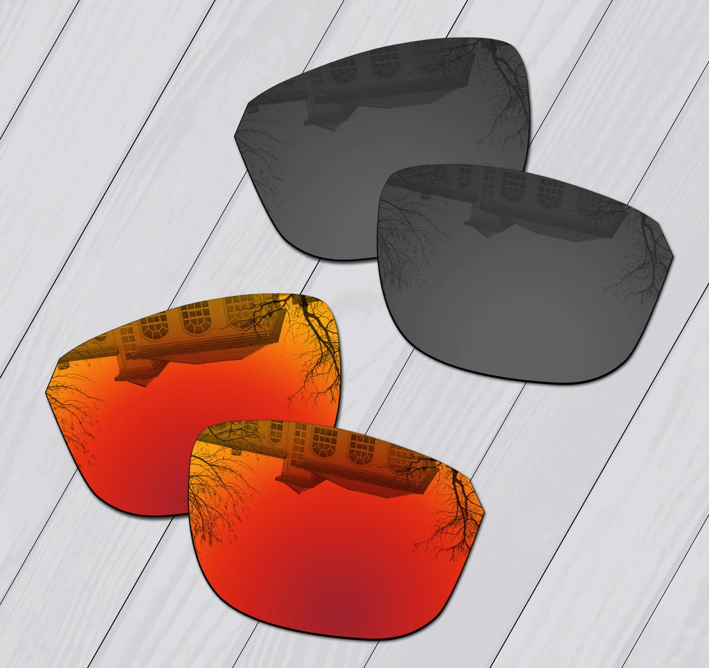 Polarized Replacement Lenses for Oakley Split Shot OO9416 Sunglass Replacement Lenses SWANS Black and Fire Red