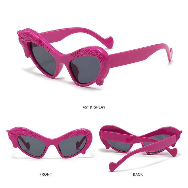TOYEARN Cat Eye Sunglasses Vintage Punk UV400 Shades Unisex Fashion Sunglasses SWANS