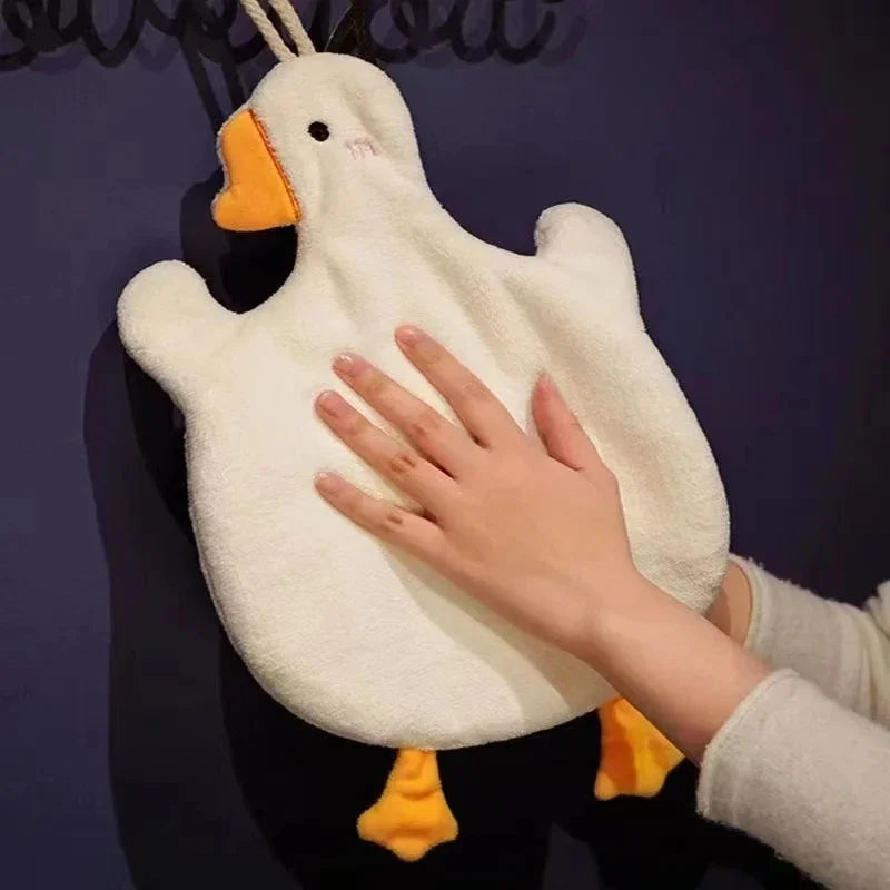 SWANS Cartoon Goose Hanging Hand Towel – Quick Dry & Soft Hanging Hand Towel SWANS