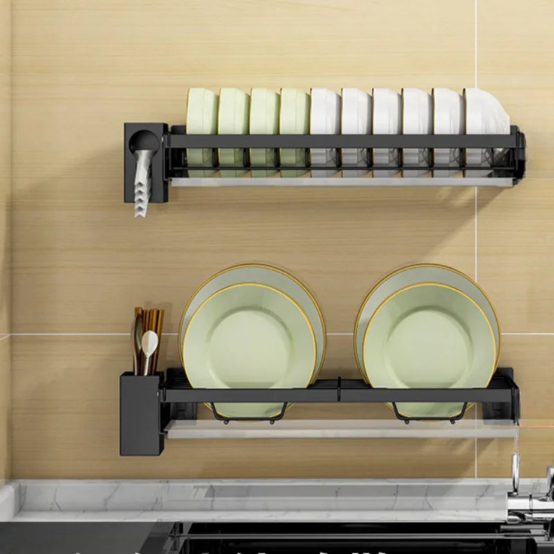 SWANS Wall-Mounted Kitchen Dish Rack & Utensil Organizer Kitchen Dish Rack SWANS