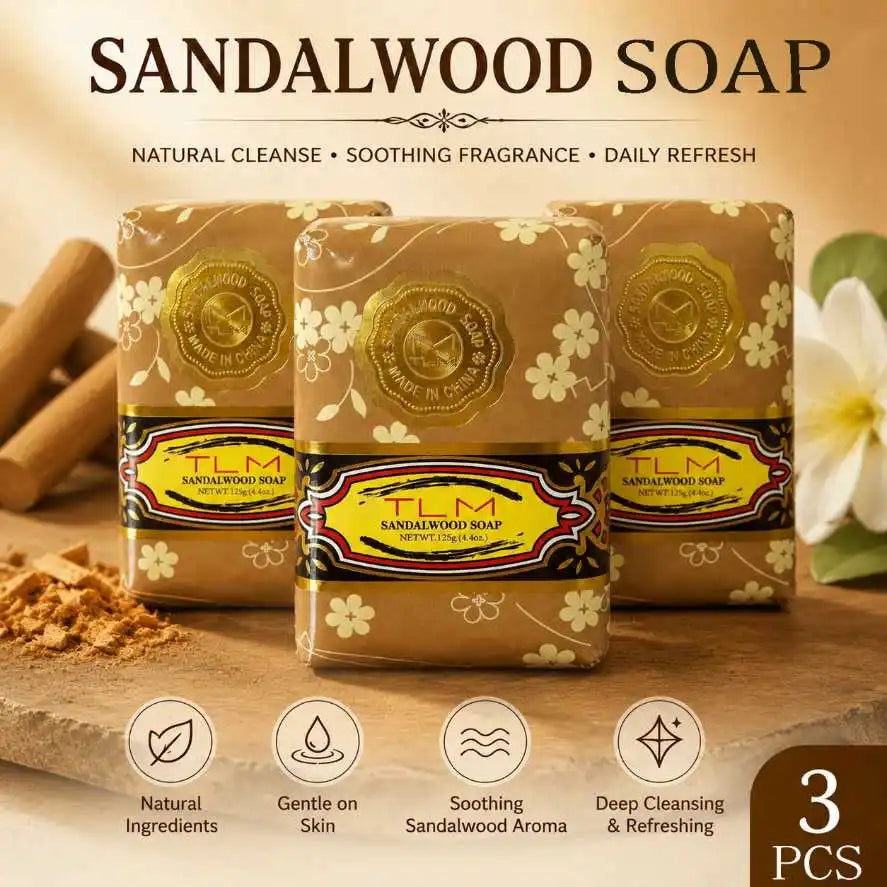 TLM Sandalwood Soap Bar 125g – Natural Deep Cleansing Body Soap Bar Soap SWANS 3pcs United States