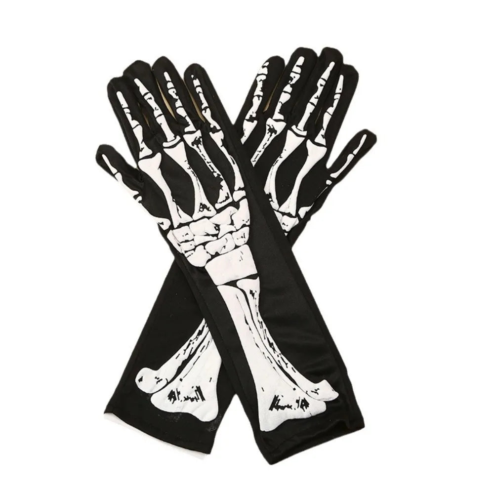 Halloween Skeleton Gloves – Spooky Costume Accessory 1-3 Pair Costume Gloves SWANS Black 2pair