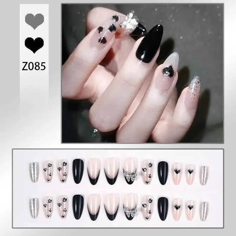 Press On Acrylic Nails – 24pc French Tip Fake Nail Set & Glue
