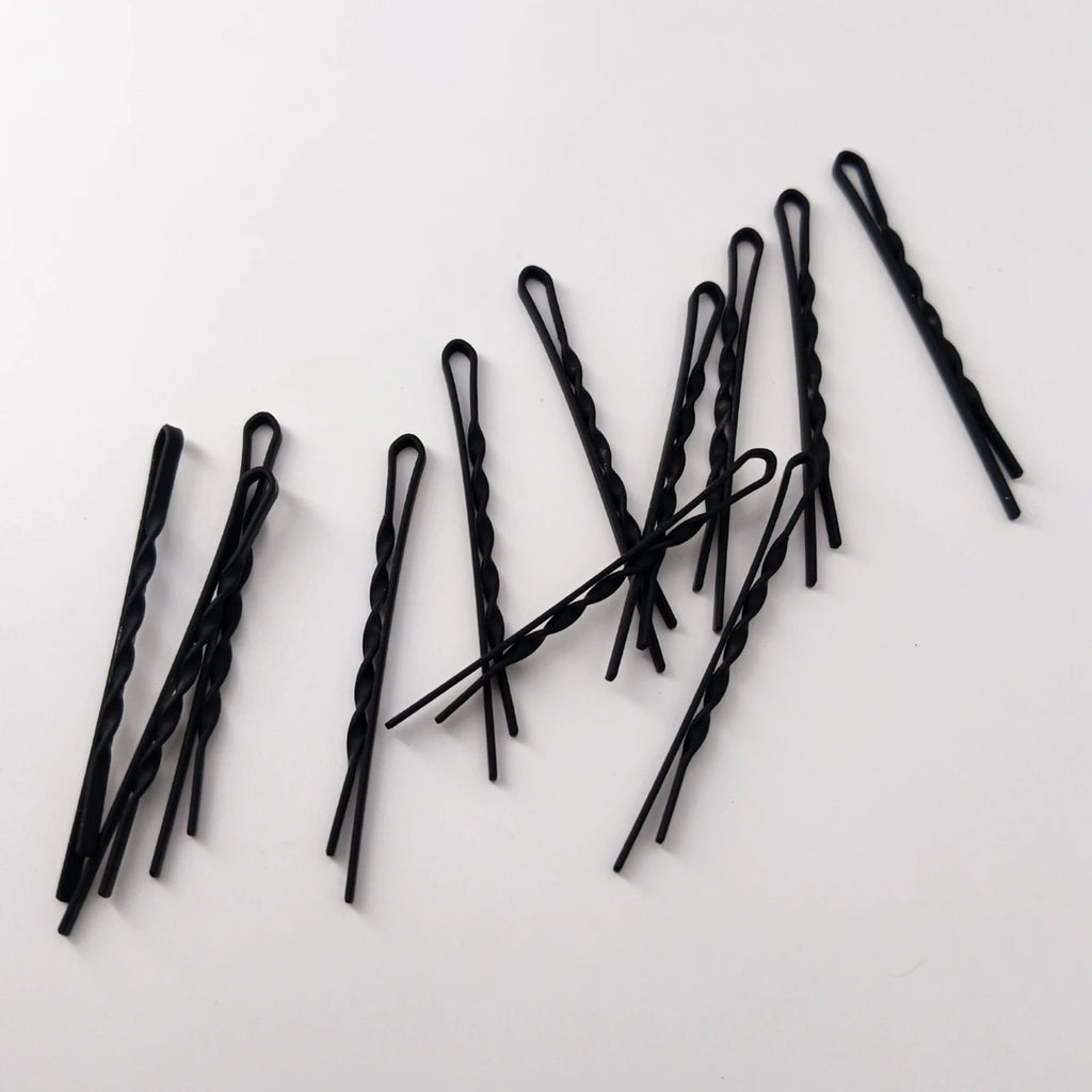 12-Pack Milk Tea Gradient Bobby Pins – Matte Alloy Hair Clips Hair Barrettes SWANS