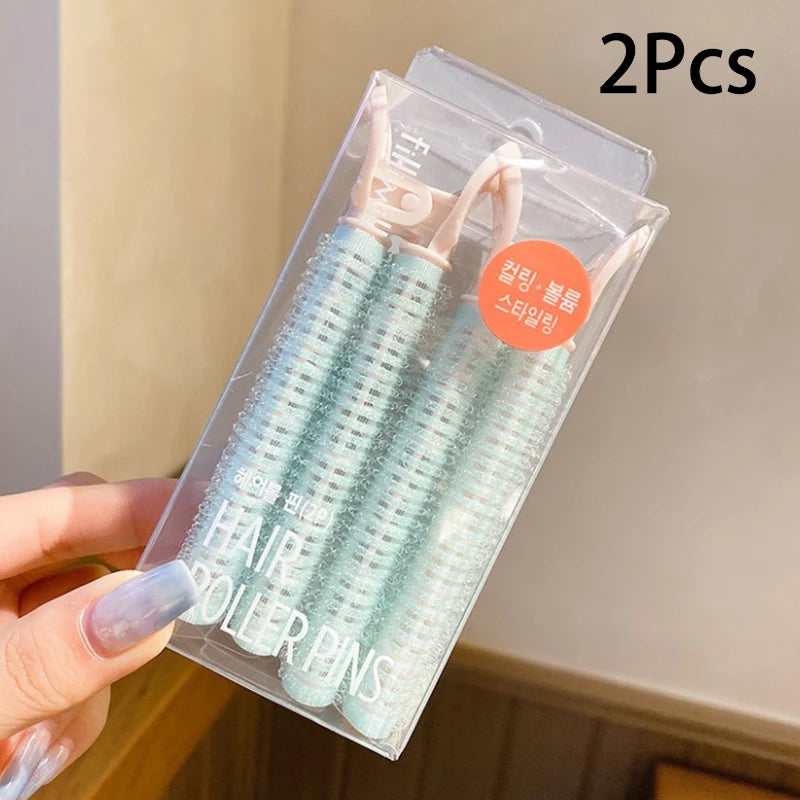 Candy Color Self-Grip No-Heat Hair Rollers | 1-2 Pack Hair Styling Rollers SWANS 2Pcs Green