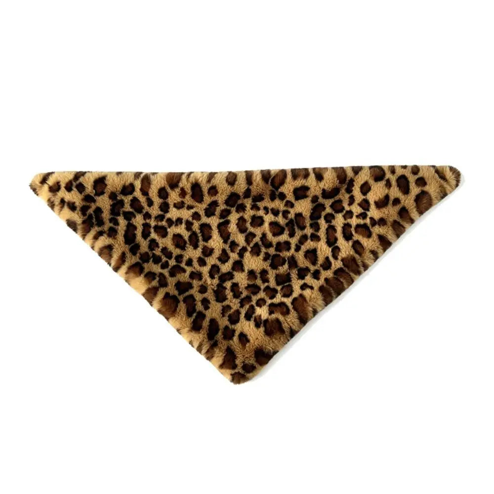 Faux Mink Fur Triangle Neck Scarf – Leopard & Solid Winter Wrap Faux Fur Scarf SWANS