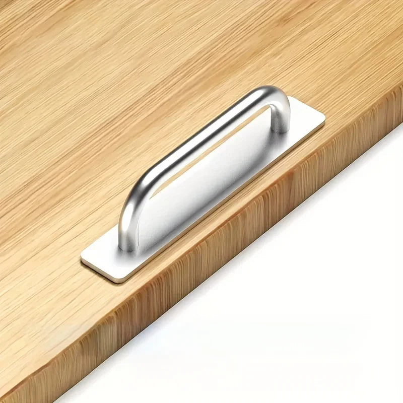 Self-Stick Cabinet Handles 5.8" No-Drill Adhesive Drawer Pulls Adhesive Cabinet Handles SWANS Silver-1pc
