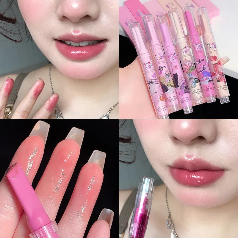 Watermelon Jelly Mirror Lip Gloss – Moisturizing K-Beauty Jelly Lip Gloss SWANS