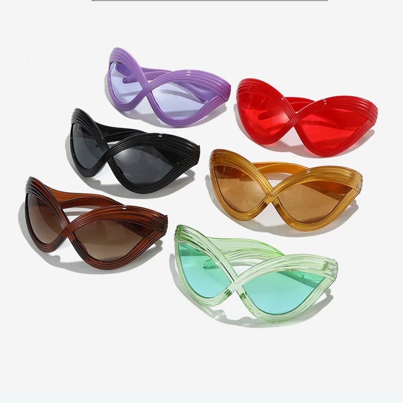 Y2K Oversized Cat Eye Sunglasses UV400 Gradient | TOYEARN Cat Eye Sunglasses SWANS