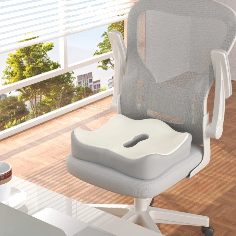 SWANS 3-Zone Memory Foam Seat & Lumbar Cushion | Ergonomic Seat & Back Cushion SWANS white 43x34cm