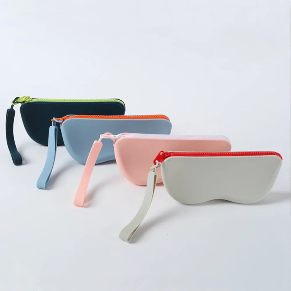 Soft Silicone Zipper Eyeglass Case – Waterproof & Dustproof Eyeglass Case SWANS